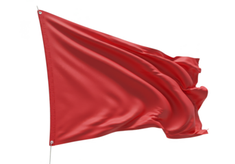 Waving Red Flag Fabric Cloth Texture Transparent Background 3d Render