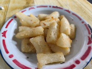 fried cassava, a snack for breakfast