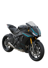 Isolated Modern Black Motorcycle Sleek Design Vehicle Transport Transparent