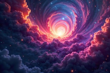 Vibrant Nebula Swirls Cosmic Dust and Gas in Deep Space, Perfect for Sci-Fi, Fantasy, and Astronomy Designs