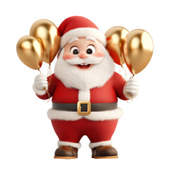santa claus 3d rendered illustration on white background.