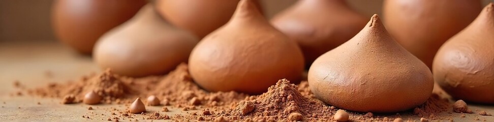 Earthen Pottery Clay Ready for Shaping A Close-Up of Smooth Textures in Warm Tones, Ideal for Craft and Ceramic Projects