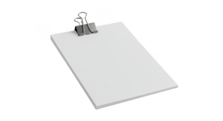 White Paper on Clipboard Note Blank Isolated Transparent Background