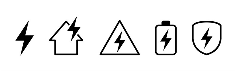 energy icon set. isolated on white background.eps