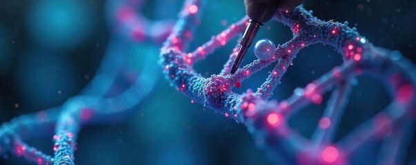 Precision Genetic Engineering Close-up of DNA Manipulation in a Modern Lab