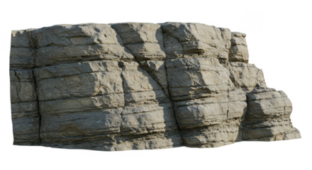 Isolated Rock Cliff Face Stone Texture Sandstone Outcrop Illustration
