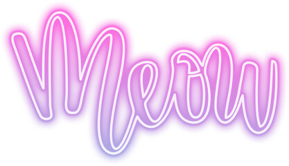 Neon Meow Lettering Sign