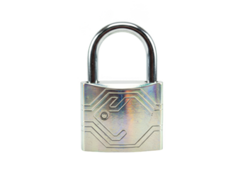 Isolated Silver Metallic Padlock Safety and Security with Privacy