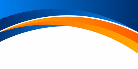 Abstract blue and orange business banner background with dynamic waves composition. vector illustration eps10