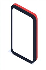Isometric Smartphone Mockup with Red Accent