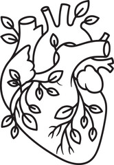 Fototapeta premium Healthy Heart Nature Icon