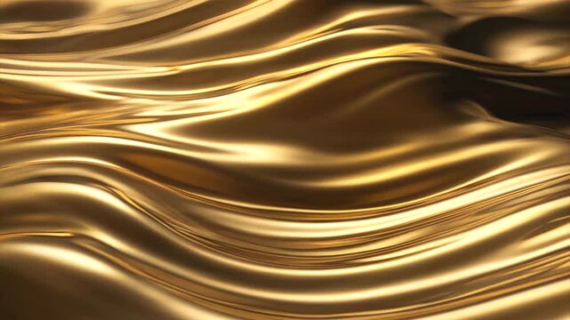 The golden liquid flows slowly in a dynamic manner