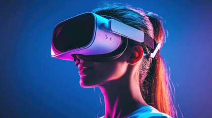 A person using a smart headset to interact with an AI-powered augmented reality environment.