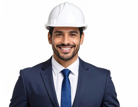 Man in suit and hardhat