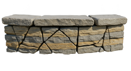 Isolated Stone Wall Texture Background Gray Pattern Abstract Material