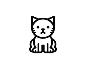 Obraz premium Minimalist cat icon vector illustration minimalist