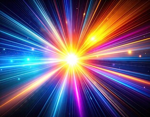 Exploding vibrant light rays
