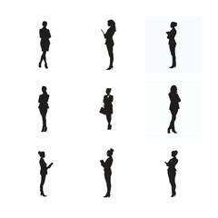 Obraz premium Silhouettes of People Woman Business and Sports Vector Illustration