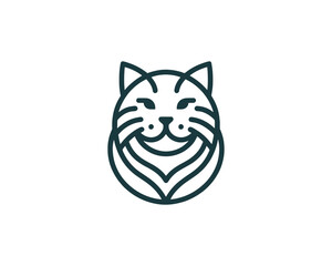 Obraz premium Minimalist cat head vector icon design