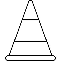 Flat Soccer Cone Training Icon Illustration