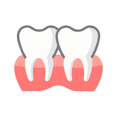 Dental health icon with two teeth in gums