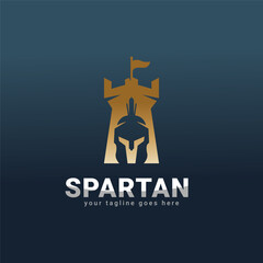 Spartan Warrior Symbol Shield and Helmet Logo Design. Spartan Helmet Logo Inspiration Flat Vector Icon Spartan Greek Gladiator Armor.