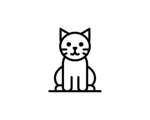 Obraz premium Minimalist cat icon clean vector illustration