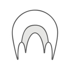 Abstract grey arc design element on White Background