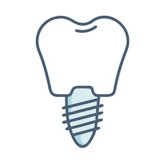 Dental implant illustration depicting tooth replacement and medical procedure