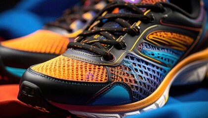 Close Up View Of Colorful Running Shoes