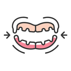 Cartoon illustration of teeth showing tooth crowding and spacing