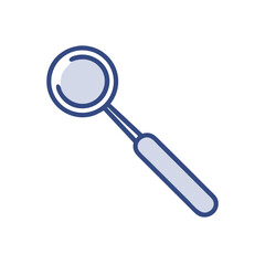 Stylized illustration of a dentist's mirror tool on White Background