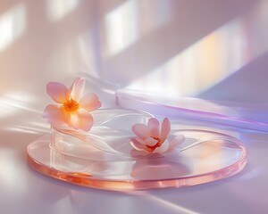 Elegant Floral Arrangement with Soft Light on Smooth Surface