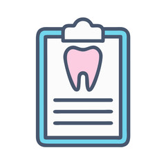 Dental chart icon showing patient information and teeth diagram