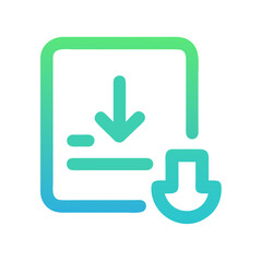 Download icon with gradient isolated on White Background