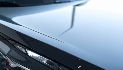 Close Up Of Glossy Black Car Hood