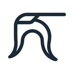 Abstract Navy Blue Line Art on White Background Graphic