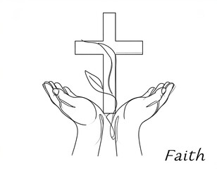Faithful hands holding a cross