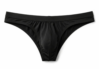Elegant black women's panties isolated on a white background. Ideal for lingerie, fashion, and eCommerce use. Features smooth, silky texture and modern design for comfort and style