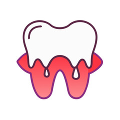 Bleeding gums dental illustration concept on a White Background