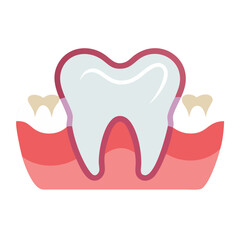 Dental health graphic depicting gum disease and unhealthy teeth