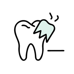 Minimalist Tooth Illustration on White Background for Dental Design