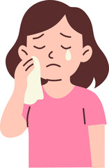 Sad Woman Wiping Tears