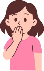 Shocked Woman Covers Mouth