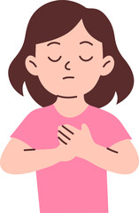 Woman Meditating With Calmness