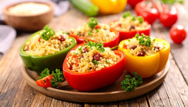 Stuffed Bell Peppers with Quinoa and Beans 