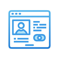 Website User Profile Page UI Illustration on White Backdrop