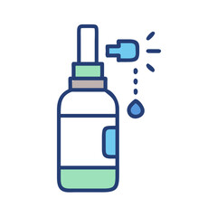 Minimalist dropper bottle illustration on White backdrop for health