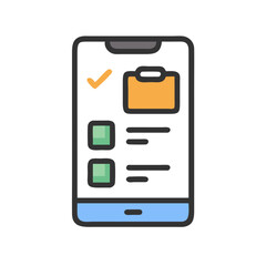 Mobile checklist app showing completed tasks, user interface