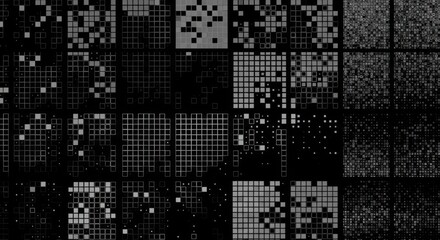 Fototapeta premium Abstract Grids and Glitches A Symphony of Digital Chaos and Structured Noise